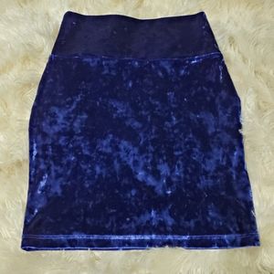 Forever 21 Velvet Dark Blue High Waist Mini Skirt